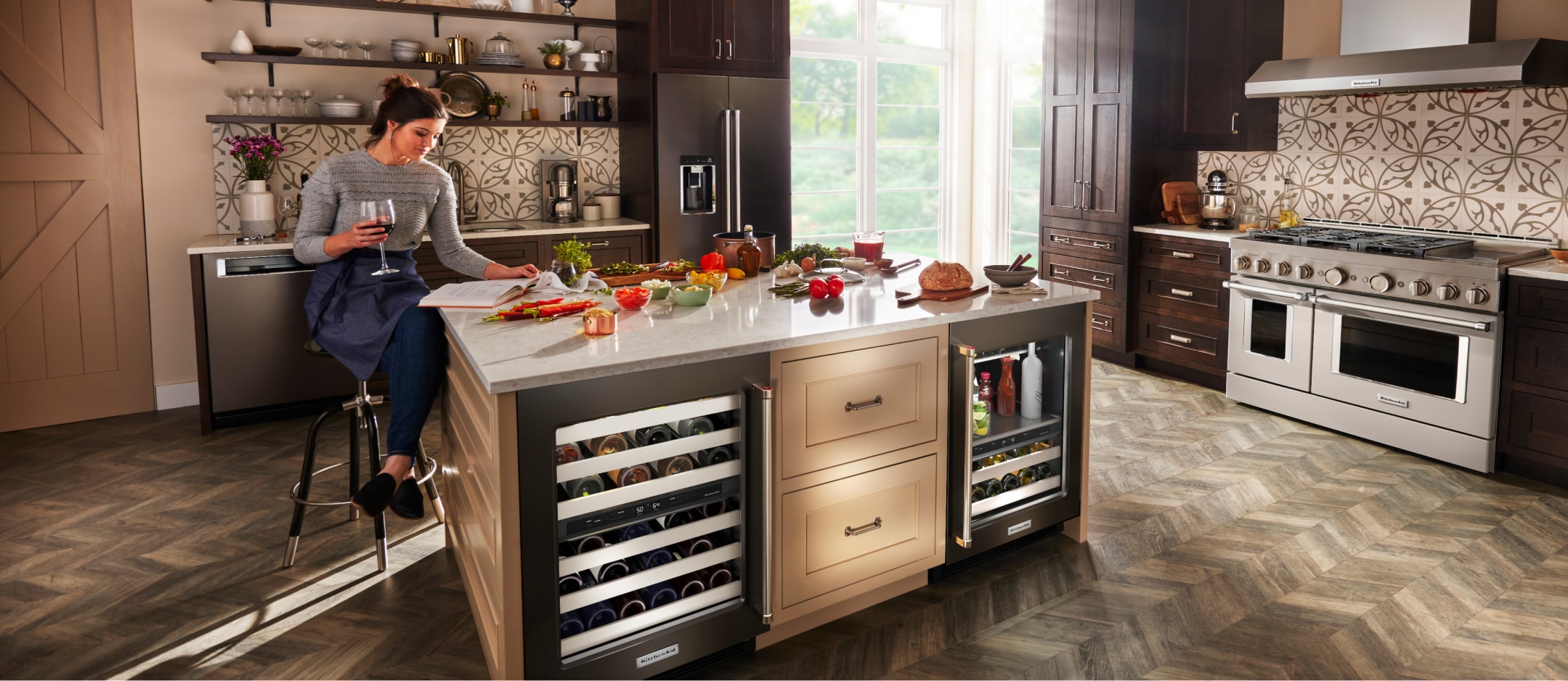 A kitchen filled with KitchenAid® appliances.