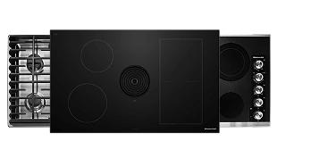 Three KitchenAid® downdraft cooktops