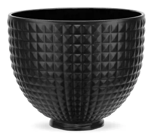 5 Quart Black Studded Ceramic Bowl