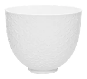 5 Quart White Mermaid Lace Ceramic Bowl