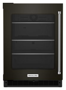 black stainless undercounter refrigerator